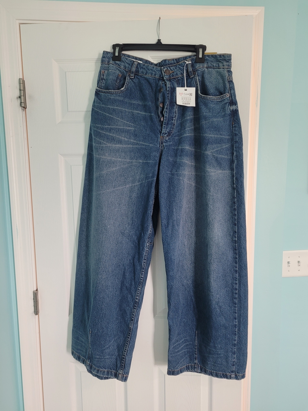 Pull&Bear Size 10 Classic Wide-Leg Blue Denim Jeans